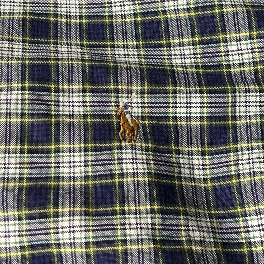 Polo Ralph Lauren Oxford Button Front Long Sleeve‎ Shirt Men's Plaid XXL Blue - Picture 6 of 9
